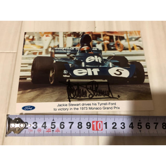 ティレル F1 ジャッキー・スチュワート　直筆サイン　写真 カード