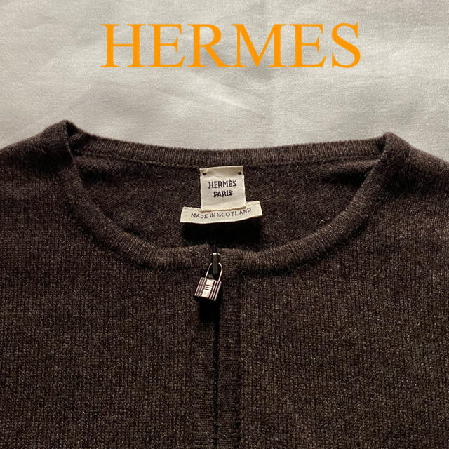 未使用 HERMES カデナジップ カシミヤ ニット カーディガン