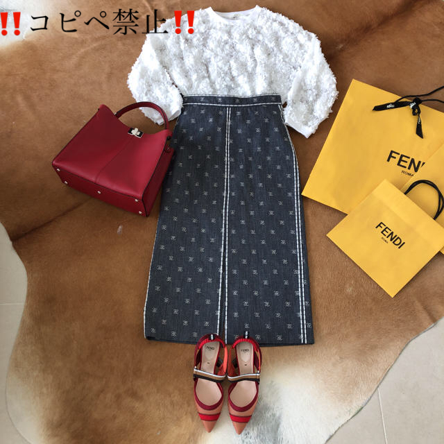 超特価SALE開催！】 フェンディ FENDI カリグラフィー デニム スカート