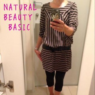 エヌナチュラルビューティーベーシック(N.Natural beauty basic)のナチュビュー ボーダーチュニック&ベルト(チュニック)