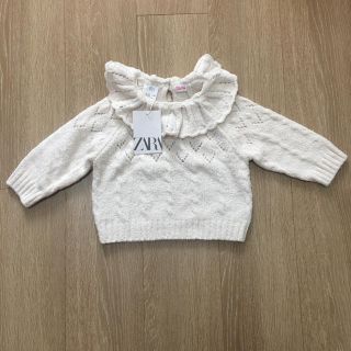 ザラキッズ(ZARA KIDS)の【新品】ザラベビー　オープンニットセーター　80サイズ(ニット/セーター)