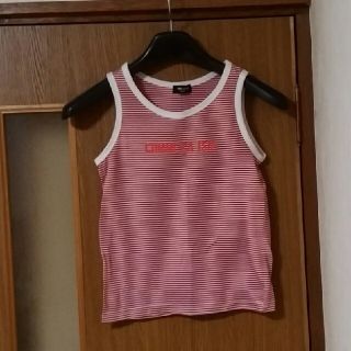 コムサイズム(COMME CA ISM)のコムサイズム　タンクトップ 赤×白　130 子ども用(Tシャツ/カットソー)