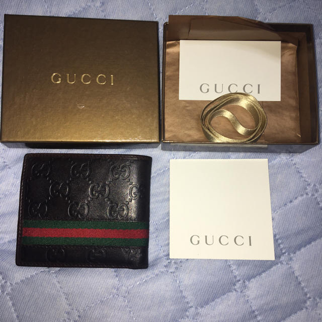 Gucci(グッチ)のGUCCI シェリーライン　シマ　折財布　ダークブラウン　コインウォレット メンズのファッション小物(折り財布)の商品写真