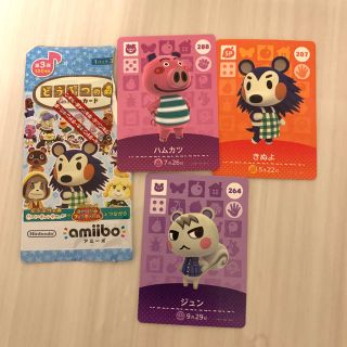 のっち様専用★どうぶつの森 amiiboカード　ジュン　ハムカツ　きぬよ(カード)