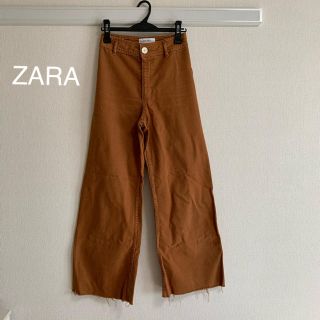 ザラ(ZARA)の【ZARA】カラーハイウェストワイドパンツ(オレンジブラウン)(カジュアルパンツ)