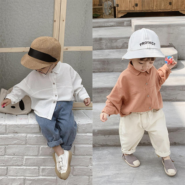 新品　女の子　男の子　コットン　ナチュラル　シャツ　カットソー　春秋 キッズ/ベビー/マタニティのキッズ服男の子用(90cm~)(Tシャツ/カットソー)の商品写真