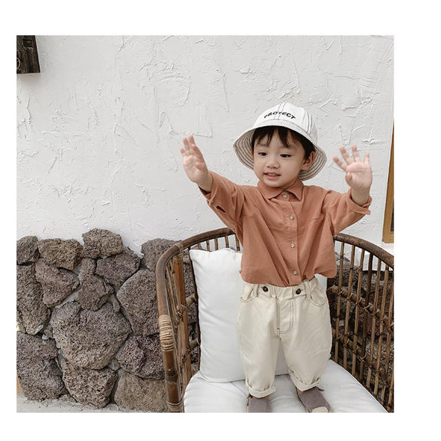 新品　女の子　男の子　コットン　ナチュラル　シャツ　カットソー　春秋 キッズ/ベビー/マタニティのキッズ服男の子用(90cm~)(Tシャツ/カットソー)の商品写真