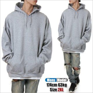 【ビックシルエット☆コットン50%】GILDAN パーカー XL〜 2XL 薄黒