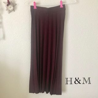 エイチアンドエム(H&M)のロングスカート プリーツスカート ボルドー 秋冬(ロングスカート)