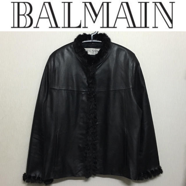 BALMAIN(バルマン)のBALMAIN レザージャケット バルマン ミンクファー 革 毛皮 ブルゾン レディースのジャケット/アウター(毛皮/ファーコート)の商品写真