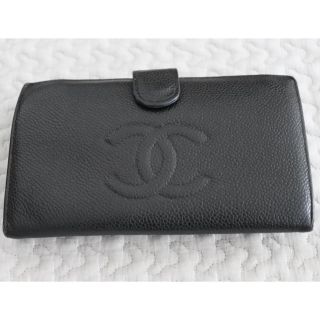 シャネル(CHANEL)のCHANEL シャネル  長財布 キャビアスキン 財布 黒 正規品(財布)