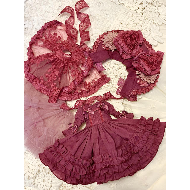????秋のぶどう色or濃い紫ピンク????ブライスドレスセット