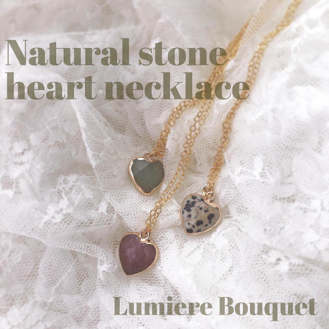Natural stone heart necklace ネックレス