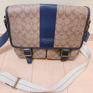 コーチ(COACH)のCOACH ショルダー ビジネスバッグ -ブルー(ショルダーバッグ)