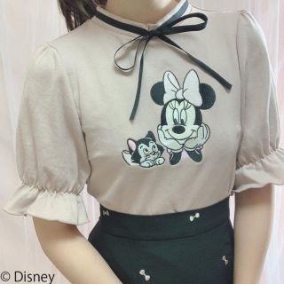 エブリン(evelyn)の着るだけで可愛いミニーちゃんトップス♡ピンク♡ディズニーコラボ新宿店限定商品♡(Tシャツ(半袖/袖なし))