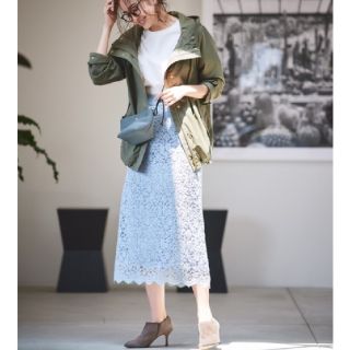 蛯原友里さん着用✨【コーディネートお写真】レースAラインスカート。M。 蛯原友里さん着用✨【コーディネートお写真】レースAラインスカート。M。
