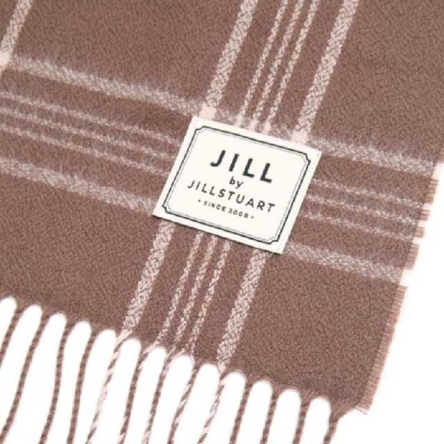 JILL by JILLSTUART(ジルバイジルスチュアート)の【新品】ジルバイジルスチュアート チェックストール モカピンク レディースのファッション小物(ストール/パシュミナ)の商品写真