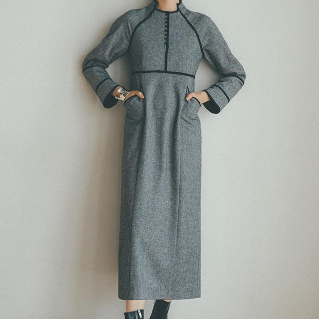石見銀山 CLANE クラネ HOUNDSTOOTH PIPING ONE PIECE - 通販 - www