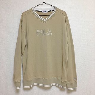 フィラ(FILA)のFILA オーバーサイズ スウェット トレーナー ベージュ M プルオーバー(スウェット)