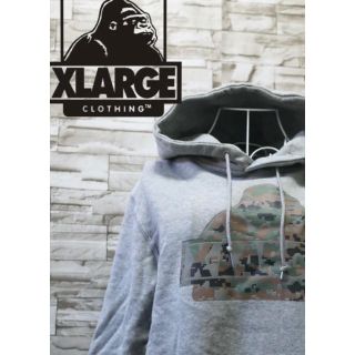 エクストララージ(XLARGE)の【X-LARGE】エクストララージ   パーカー　ビックロゴ　迷彩ゴリラ　M(パーカー)