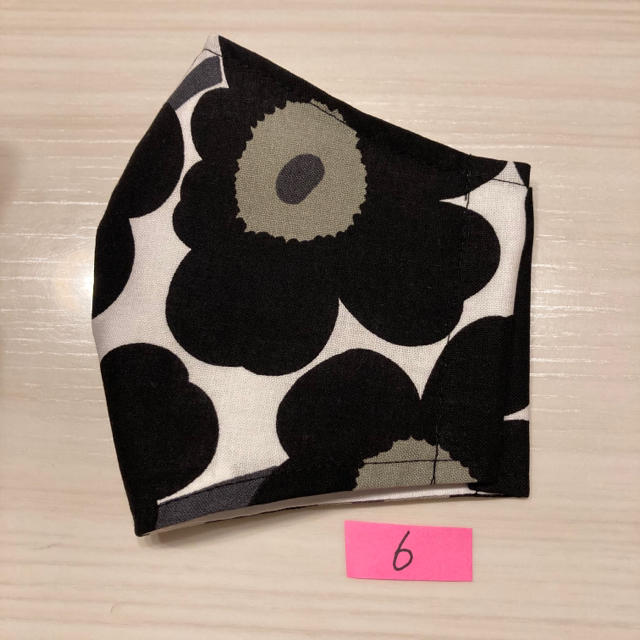 marimekko(マリメッコ)の立体　インナーマスク　黒6 ハンドメイドのハンドメイド その他(その他)の商品写真