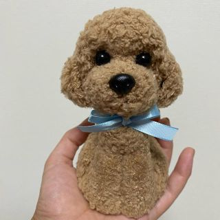 動物ぽんぽん　トイプードル　ベージュ（モコモコふわふわタイプ）(ぬいぐるみ)