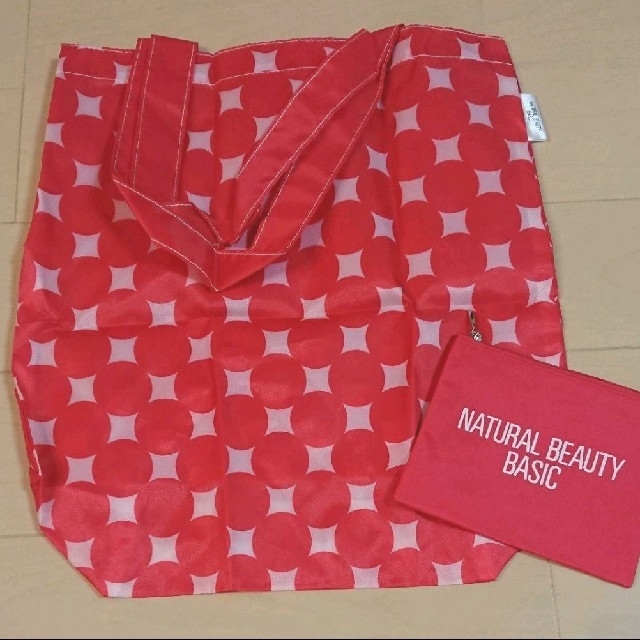 NATURAL BEAUTY BASIC(ナチュラルビューティーベーシック)のナチュラルビューティーベーシック サークル柄トートバッグ&ポーチセット レディースのバッグ(エコバッグ)の商品写真