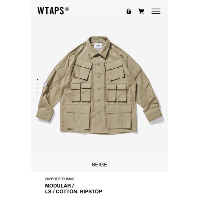 WTAPS 20AW MODULAR LS ベージュ L 新品未使用 納品書ありシャツ