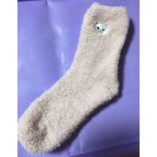 ブルーブルーエ(Bleu Bleuet)のルームソックス room socks 猫 白ネコ Blue Blueuetピンク(ソックス)