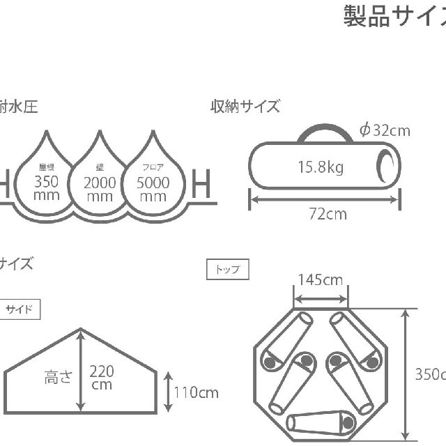 DOPPELGANGER(ドッペルギャンガー)のタケノコテントミニ　DOD スポーツ/アウトドアのアウトドア(テント/タープ)の商品写真