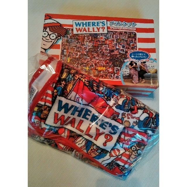 WOLY(ウォーリー)のWHERES WALLY?✨ウォーリーをさがせ！ブランケット🎶ドウシシャ エンタメ/ホビーのおもちゃ/ぬいぐるみ(キャラクターグッズ)の商品写真