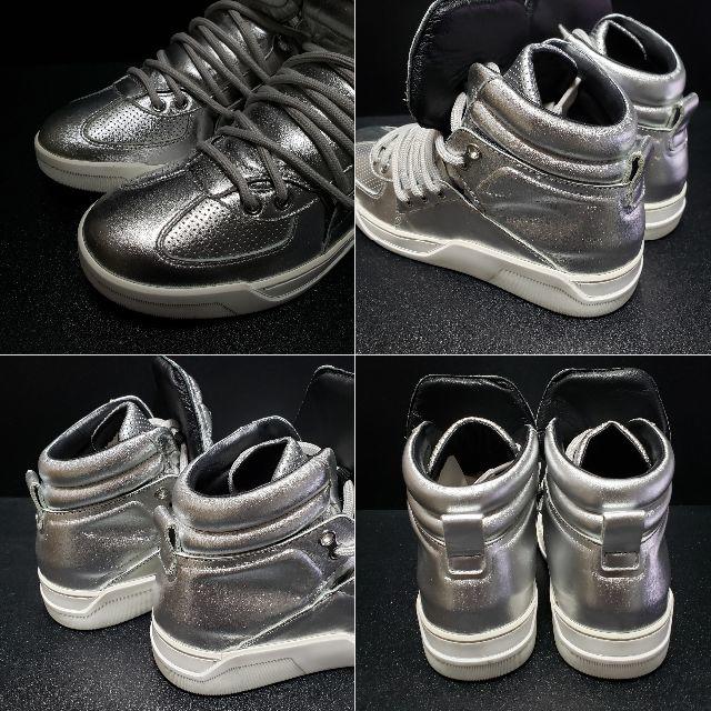 DOLCE&GABBANA(ドルチェアンドガッバーナ)のドルチェ＆ガッバーナ（Dolce&Gabbana） レザースニーカー 銀 6.5 メンズの靴/シューズ(スニーカー)の商品写真