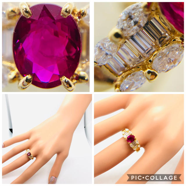 K18 ルビー/ダイヤモンド リング R:0.85ct D:0.75ct レディースのアクセサリー(リング(指輪))の商品写真