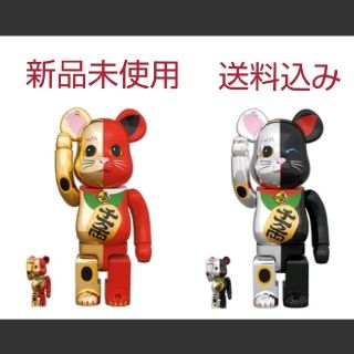 メディコムトイ(MEDICOM TOY)の【新品未使用】BE@RBRICK 招き猫 金×赤/銀×黒  セット(キャラクターグッズ)