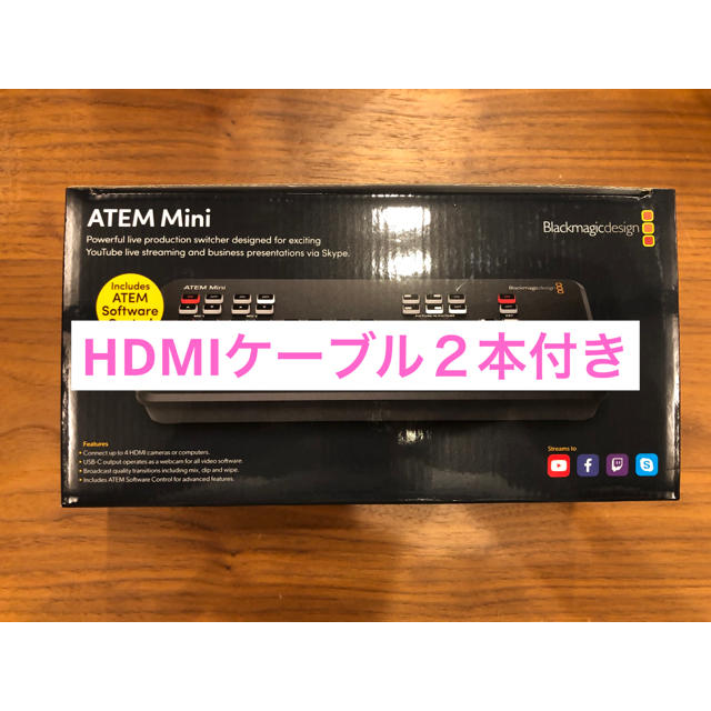 ATEM MINI 【HDMIケーブル２本付き】BlackmagicDesignPC周辺機器