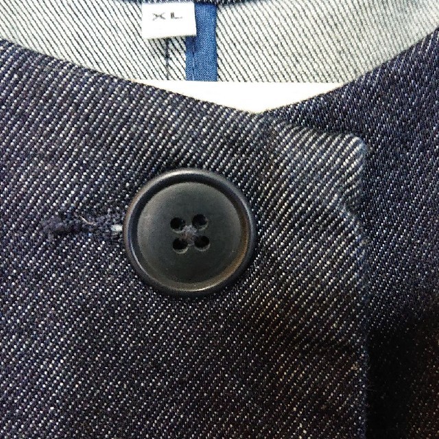 MUJI (無印良品)(ムジルシリョウヒン)のnibo様専用 ストレッチデニム ノーカラーコート レディースのジャケット/アウター(ロングコート)の商品写真