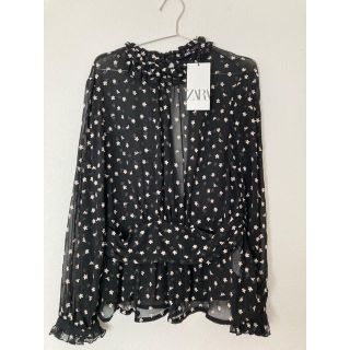 ザラ(ZARA)の【値下げ】ZARA  花柄シャツ　未使用　タグ付き(シャツ/ブラウス(長袖/七分))