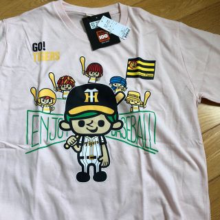 ハンシンタイガース(阪神タイガース)のコラボ半袖Tシャツ　阪神タイガース  新品未使用　タグ付き　M 薄いピンク(応援グッズ)