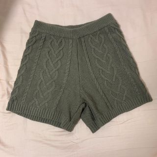 ニットパンツ　茶色(ショートパンツ)