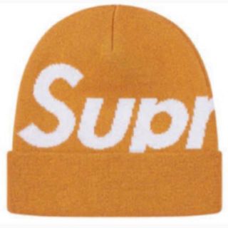 シュプリーム(Supreme)の19FW Supreme Big Logo beanie Drak Gold(ニット帽/ビーニー)