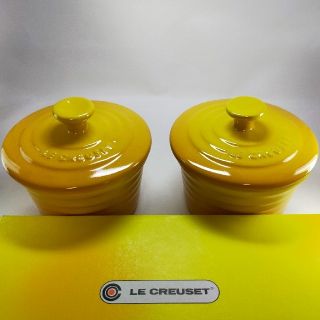 ルクルーゼ(LE CREUSET)のル・クルーゼ　ココットセット　新品未使用品　イエロー　黄色(食器)