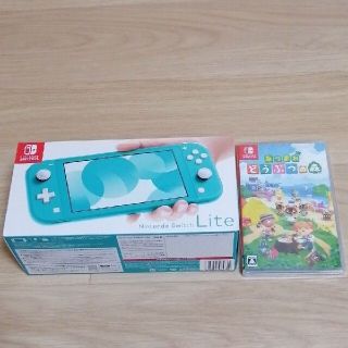 ニンテンドースイッチ(Nintendo Switch)のNintendo Switch LITEターコイズ&あつまれどうぶつの森セット(家庭用ゲーム機本体)