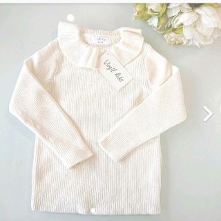 プチバトー(PETIT BATEAU)の新品タグ付 フリルリブ編カットソー  80cm(トレーナー)