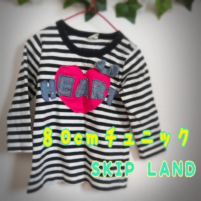 Skip Land(スキップランド)のSkip land  ８０cmボーダーチュニック キッズ/ベビー/マタニティのベビー服(~85cm)(Ｔシャツ)の商品写真