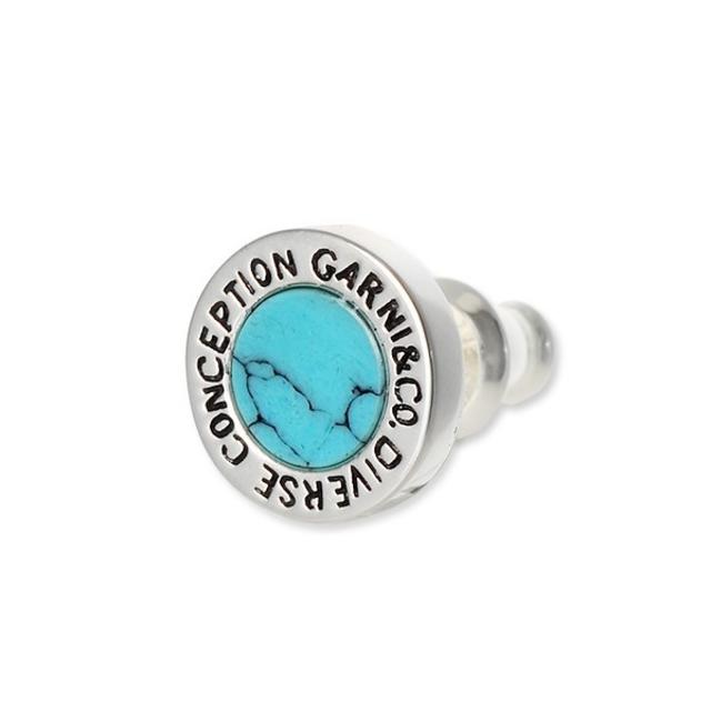 [保証書付き] GARNI シルバーピアス K18 シンセティックターコイズ