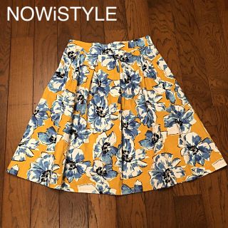 ザラ(ZARA)の■NOWiSTYLE ナウアイスタイル■ 大人可愛い 花柄スカート 膝丈 黄色(ひざ丈スカート)