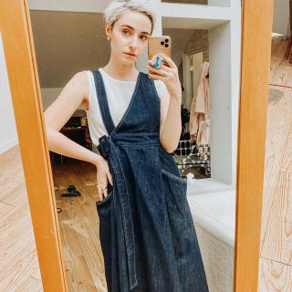 フレイアイディー(FRAY I.D)のromile Asymmetry denim one-piece(INDIGO）(ロングワンピース/マキシワンピース)