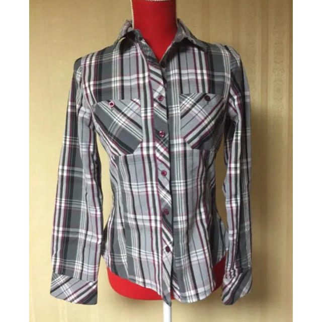 D&T チェックシャツ ネルシャツ 形キレイ ボタンシャツ パープル LAの通販 by fripSide｜ラクマ