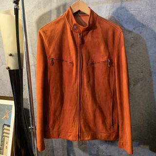 美品 GUCCI グッチ シングル レザージャケット スエード サイズ44