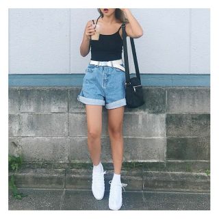 マウジー(moussy)のME6091 Bermuda Denim SPT (Belt付き)(ショートパンツ)